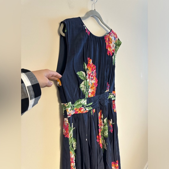 Boden Navy Floral Midi Dress TALL - Picture 4 of 9